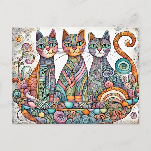 beruhigende Katzen Postkarte (Vorderseite)