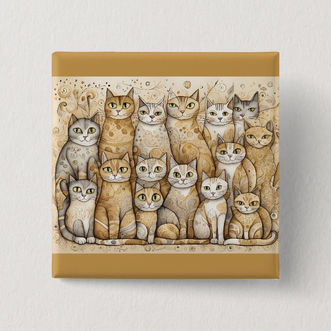 beruhigende Katzen-Taste Button (Vorderseite)