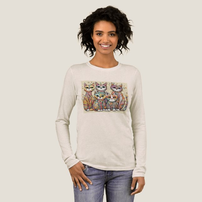 beruhigende Katzen  Tri-Blend Shirt (Volle Vorderseite)