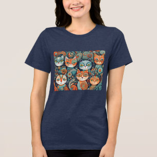 beruhigende Katzen Tri-Blend Shirt