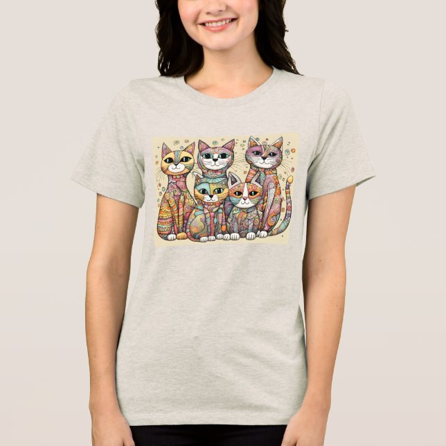 beruhigende Katzen Tri-Blend Shirt (Vorderseite)