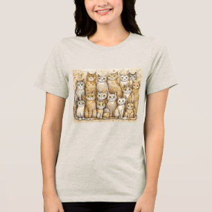beruhigende Katzen Tri-Blend-Shirt Tri-Blend Shirt