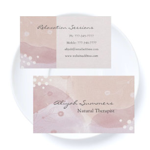 Beruhigende Pink Pastel Boho Meditative Business C Visitenkarte
