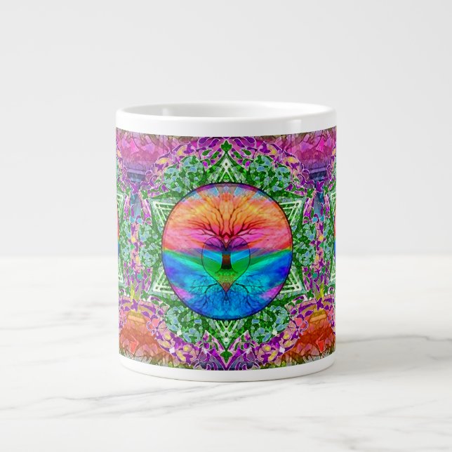 Beruhigender Baum des Lebens in den Jumbo-Tasse (Vorderseite)