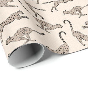 Beruhigender Gepard Leopard neutral warm beige cre Geschenkpapier