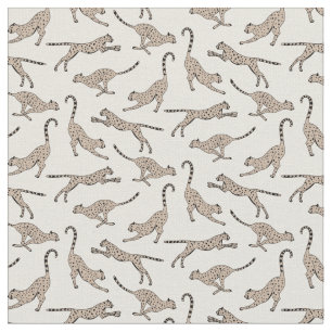 Beruhigender Gepard Leopard neutral warm beige cre Stoff