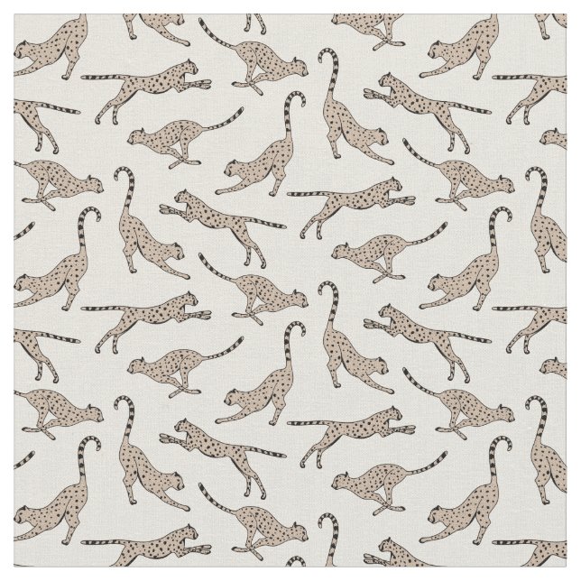 Beruhigender Gepard Leopard neutral warm beige cre Stoff (Nahaufnahme)
