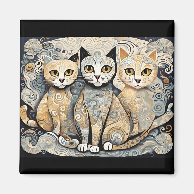 beruhigender Katzenmagnet Magnet (Vorne)