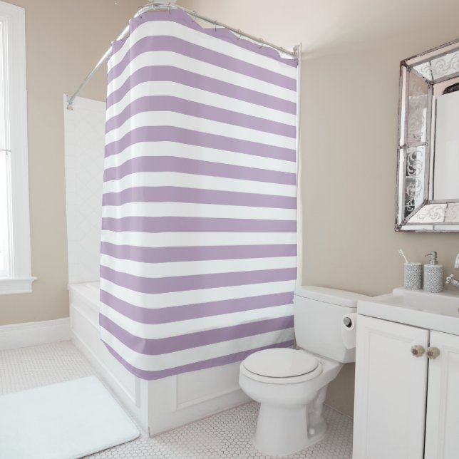 Beruhigender Lavender Lilac Lila gestreift Duschvorhang (Beispiel)