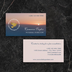 Beruhigender Sonnenuntergang Mit Logo Bestatter Visitenkarte