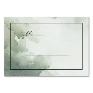 Beruhigendes Grün Aquarell Tischnummer