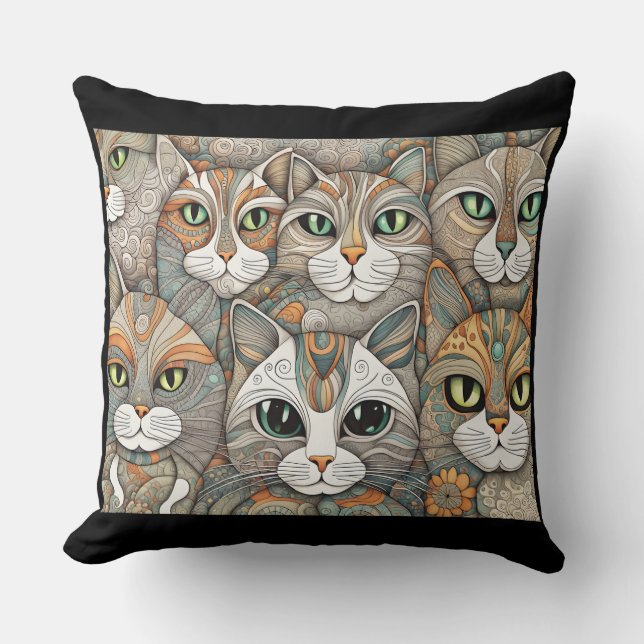 beruhigendes Katzenkissen Kissen (Vorderseite)