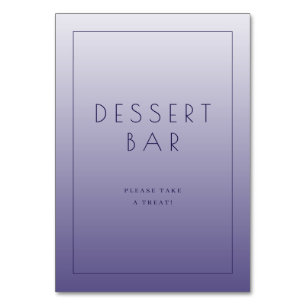 Beruhigendes lila minimalistisches Dessertbar-Schi Tischnummer