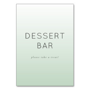 Beruhigendes Minz-Verlauf Dessertbar-Schild Tischnummer