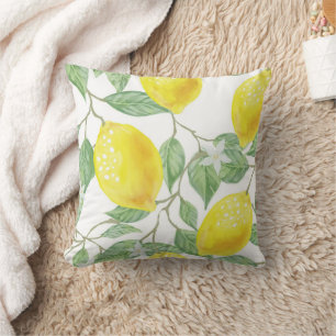 Beruhigendes Pastell-Blumen-Lemonengelb-Wurfkissen Kissen