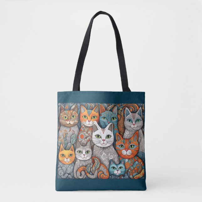 Beruhigungskatzen Totbeutel Tasche (Vorderseite)