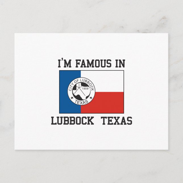 Berühmt in Lubbock Postkarte (Vorderseite)