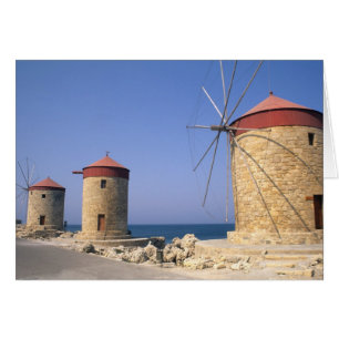 Berühmte alte Windmühlen von Rhodos Griechenland