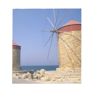Berühmte alte Windmühlen von Rhodos Griechenland Notizblock