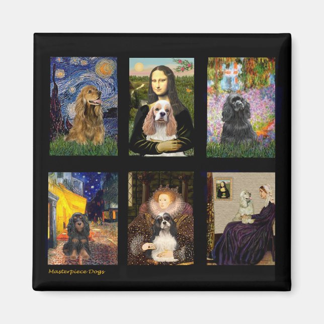 Berühmte Art Cocker Spaniel Composite Magnet (Vorne)