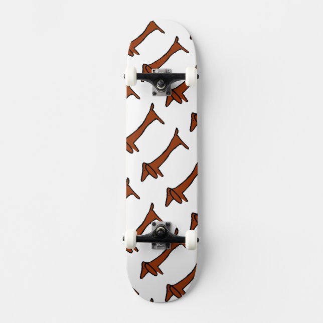 Berühmte braune Abstrakte Dackel Skateboard (Vorderseite)