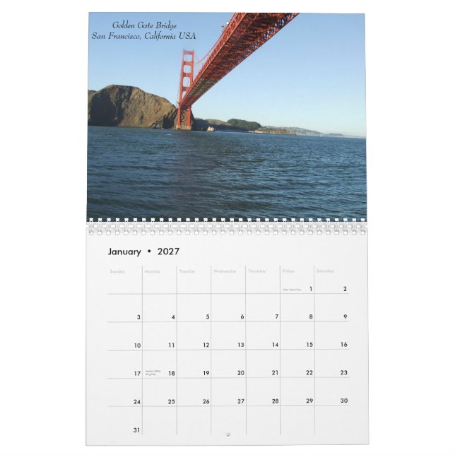 Berühmte Brücken 2015 Kalender (Jan 2027)