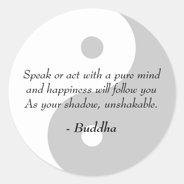 Berühmte Buddha-Zitate - Reiner Geist und Glück Runder Aufkleber (Vorderseite)