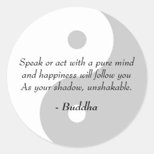 Berühmte Buddha-Zitate - reiner Verstand und Glü Runder Aufkleber