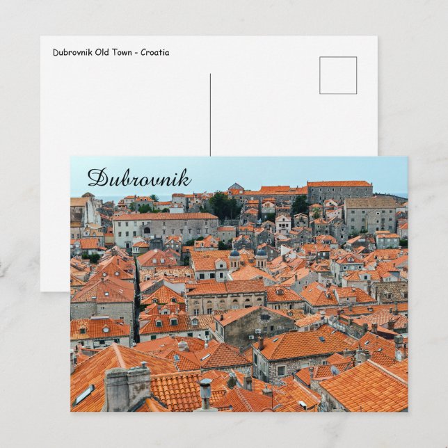 Berühmte Dächer der Altstadt Dubrovniks - Dalmatie Postkarte (Vorne/Hinten)