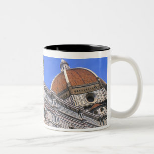 Berühmte Doumo-Kirche Nahaufnahme in Florenz, Ital Zweifarbige Tasse