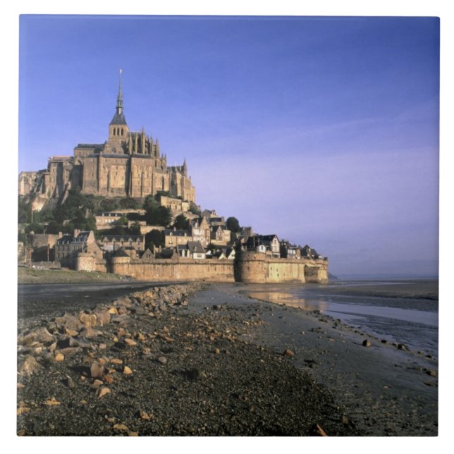 Berühmte Festung Le Mont St. Michel auf der Insel Fliese (Vorderseite)