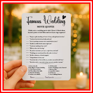 Berühmte Filmzitate für Hochzeiten Brautparty-Spie Einladung