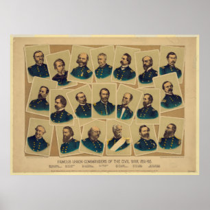 Berühmte Gewerkschaft Kommandeure des Zivilen Krie Poster
