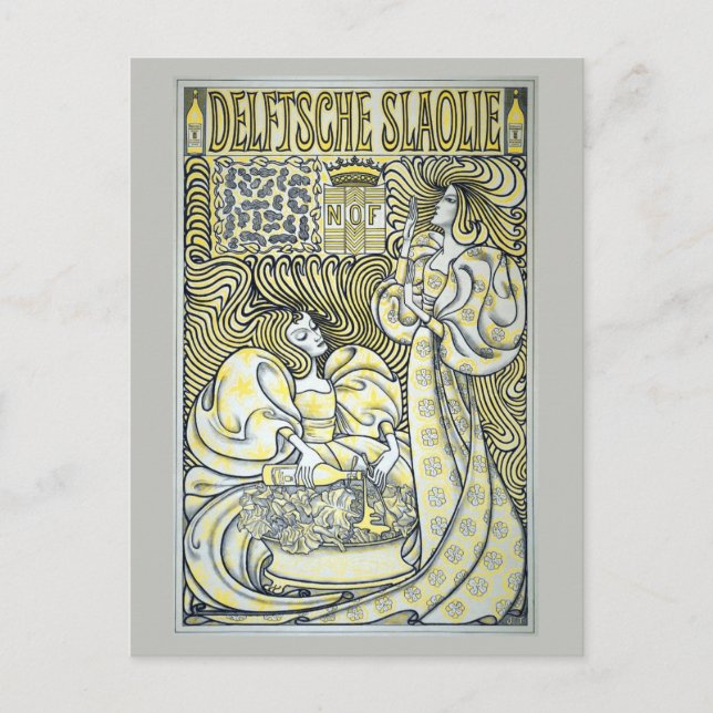 Berühmte holländische Jugendstil-Werbung Postkarte (Vorderseite)
