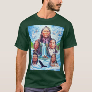 Berühmte indische Häuptlinge malen Mens Deep Fores T-Shirt