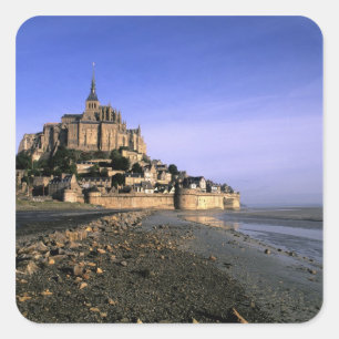 Berühmte Insel-Festung Le Mont St. Michel in Quadratischer Aufkleber