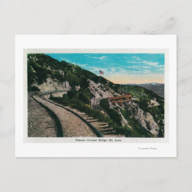 Berühmte Kreislaufbrücke, LoweMt. Lowe, CA Postkarte (Vorderseite)