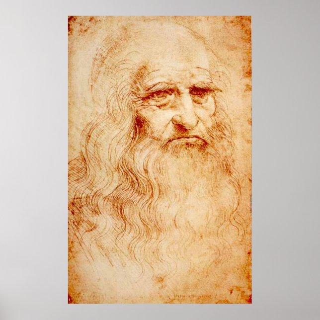 BERÜHMTE KUNST - LEONARDO DA VINCI - SELBSTPORTRAT POSTER (Vorne)