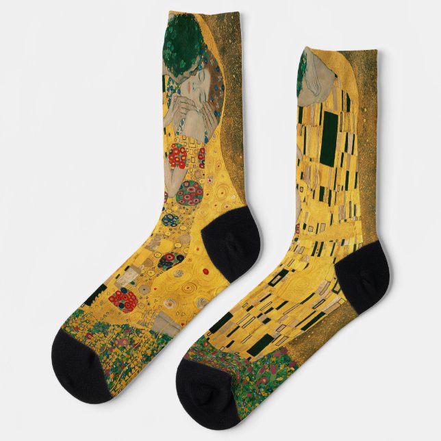 Berühmte Kunstmalerei Golden "The Kiss" Gustav Kli Socken (Linkes Detail)
