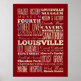 Berühmte Orte in Louisville, Kentucky. Poster