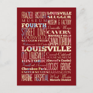 Berühmte Orte in Louisville, Kentucky. Postkarte