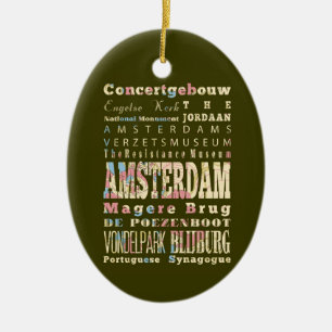 Berühmte Orte von Amsterdam, die Niederlande Keramikornament