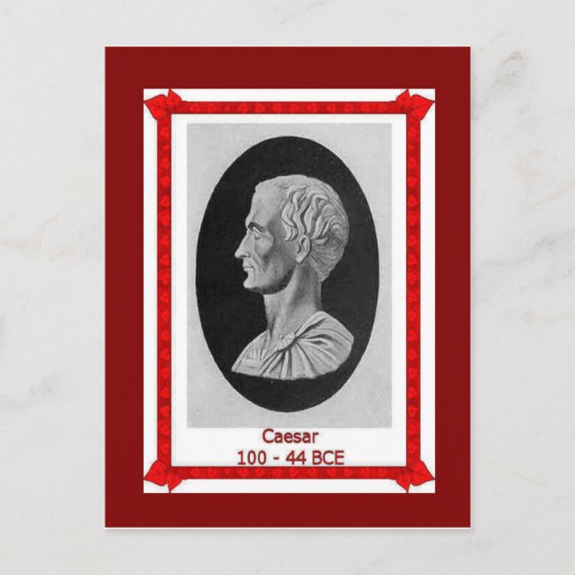 Berühmte Persönlichkeiten, Julius Cäsar 100 - 44 v Postkarte (Vorderseite)