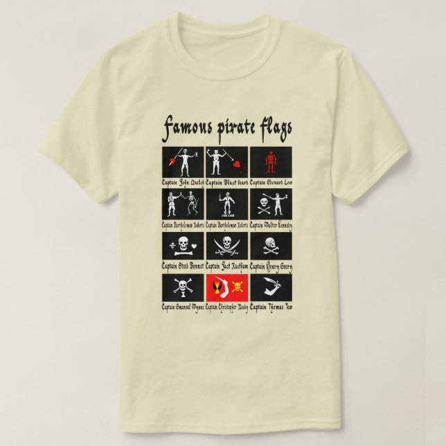 Berühmte Piratenflaggen T-Shirt (Design vorne)