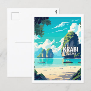 Berühmte Reiseziele in Krabi Thailand Postkarte
