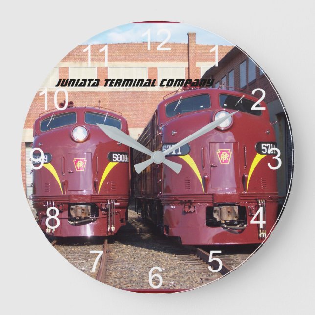 Berühmte restaurierte Pennsylvania Eisenbahn Lokom Große Wanduhr (Vorderseite)