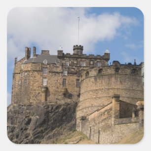 Berühmte riesige Burg Edinburgh Castle in Quadratischer Aufkleber