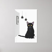 Berühmte Schwarze Katzenmalerei Kunst