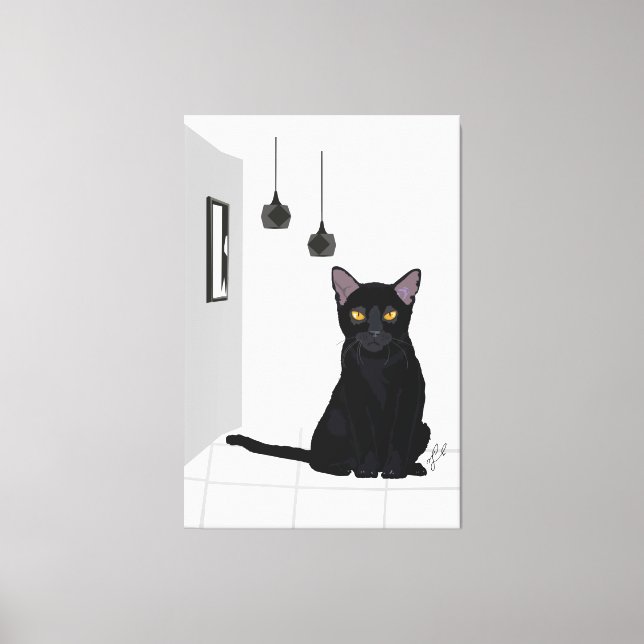 Berühmte Schwarze Katzenmalerei Kunst Leinwanddruck (Vorderseite)