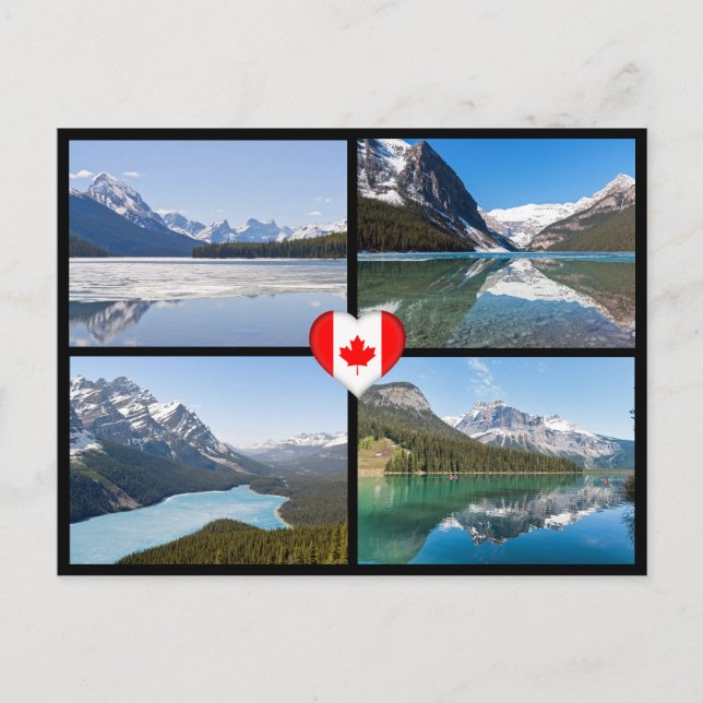 Berühmte Seen und Landschaften in Westkanada Postkarte (Vorderseite)